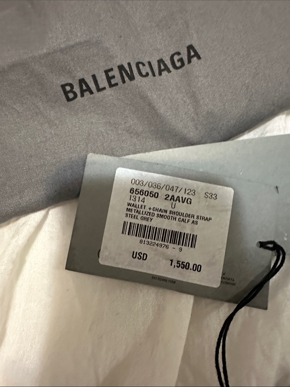 Balenciaga Steel Grey Crossbody with Silver Chain. - Picture 3 of 5